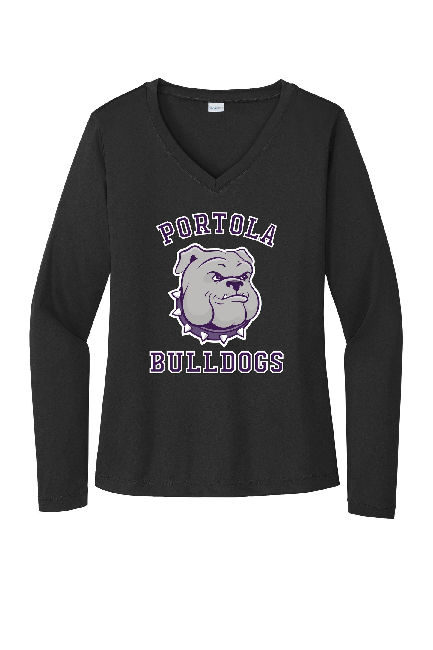 Portola Bulldogs Sport-Tek® Women's Long Sleeve PosiCharge® Competitor™ V-Neck Tee