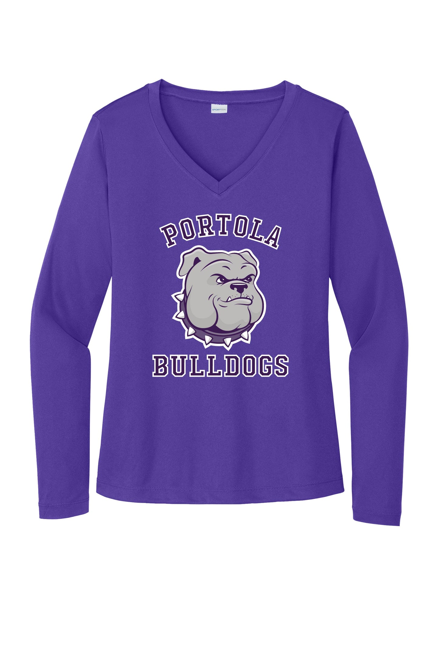 Portola Bulldogs Sport-Tek® Women's Long Sleeve PosiCharge® Competitor™ V-Neck Tee