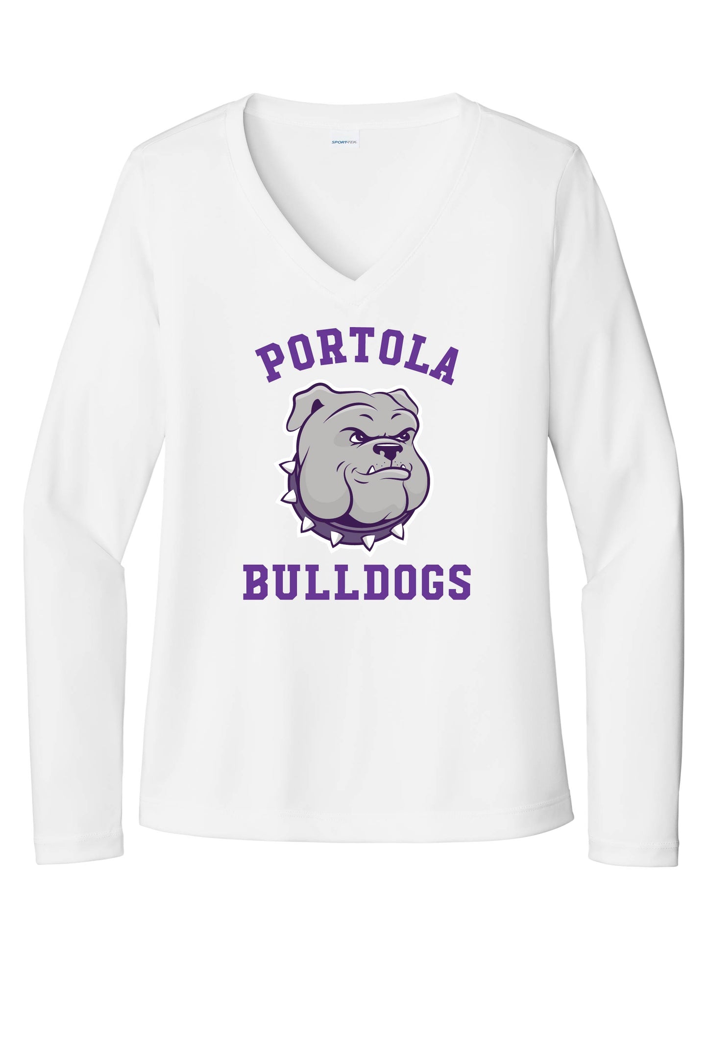 Portola Bulldogs Sport-Tek® Women's Long Sleeve PosiCharge® Competitor™ V-Neck Tee